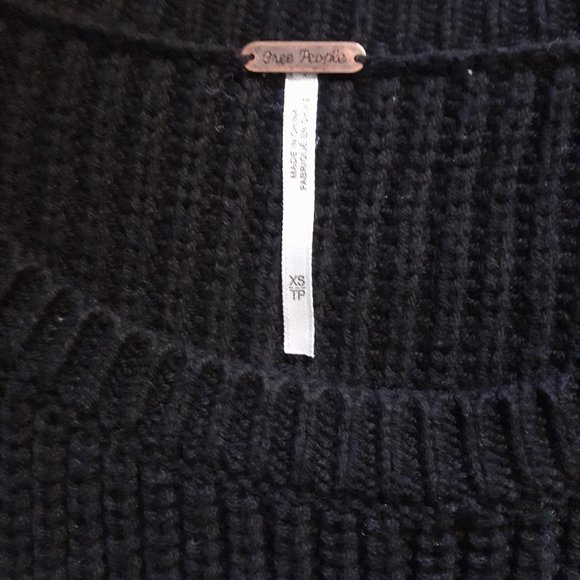Free People Black Cotton/ acrylic sweater. Size xs - Picture 5 of 5